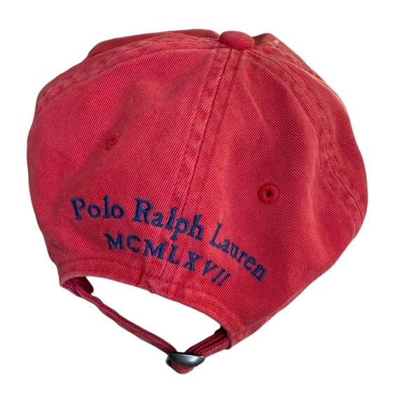 Polo Ralph Lauren Signature Big Pony #3 Hat MCMLXVII Red Vintage - Picture 6 of 7
